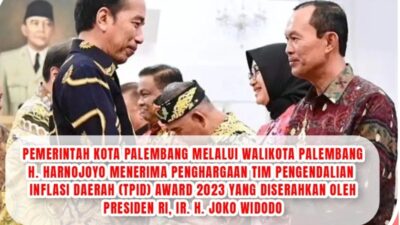 Pemkot Palembang Terima Penghargaan TPID Award 2022