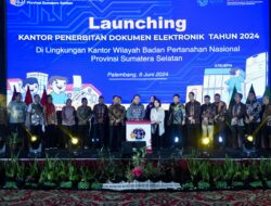 Pj Gubernur Sumsel Agus Fatoni Launching Kantor Penerbitan Dokumen Elektronik di Lingkungan Kanwil BPN Sumsel 