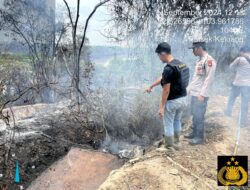 Sumur Minyak di Bantaran Sei Dawas Terbakar, Pelaku Pembakaran Berhasil Ditangkap Polsek Keluang